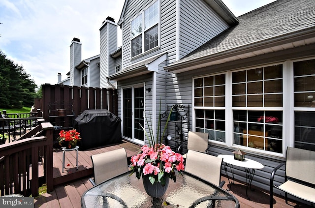 1015 Greenes Way Cir, Collegeville, PA 19426 - wooden deck with area for grilling and outdoor dining area