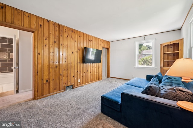 515 N Walnut Ave, Magnolia, NJ 08049 - living room with wooden walls and carpet