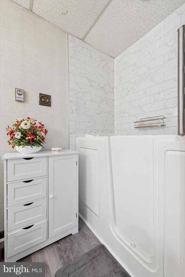 301 W Marshall St, West Chester, PA 19380 - bathroom featuring wood finished floors and a drop ceiling