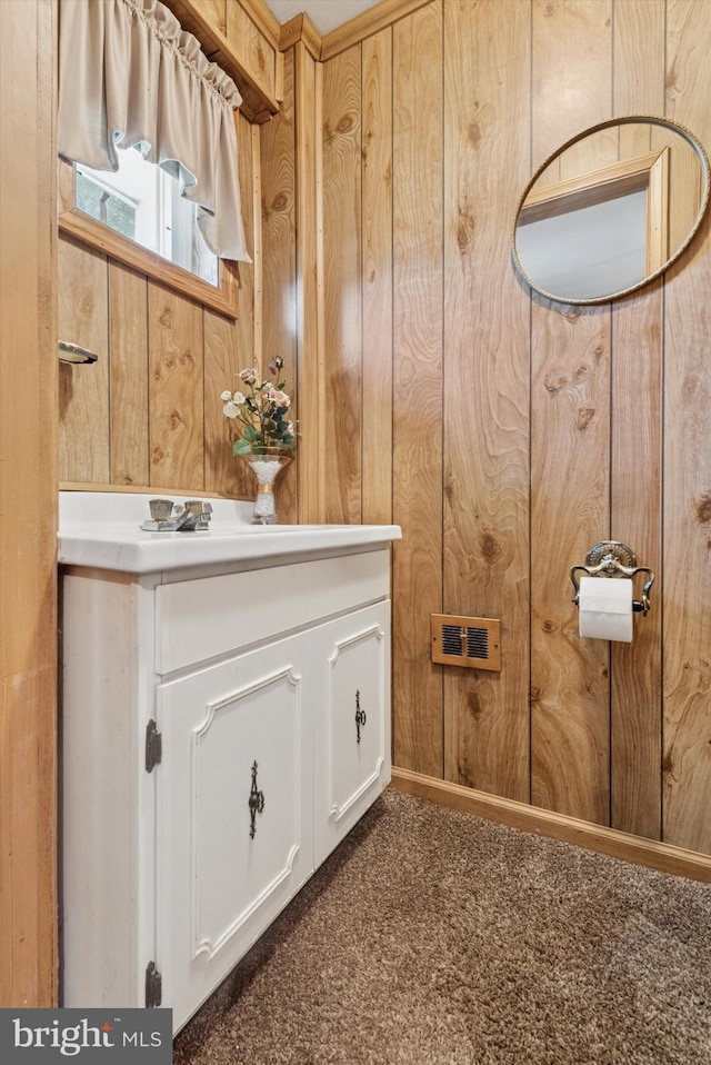 301 W Marshall St, West Chester, PA 19380 - bathroom featuring wooden walls and vanity
