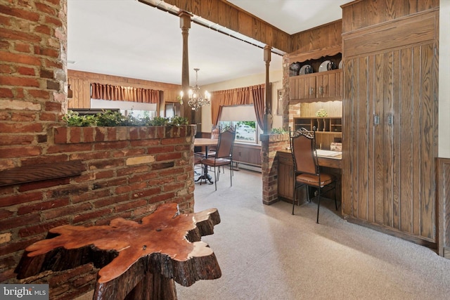 301 W Marshall St, West Chester, PA 19380 - office space with light carpet, a chandelier, and wood walls