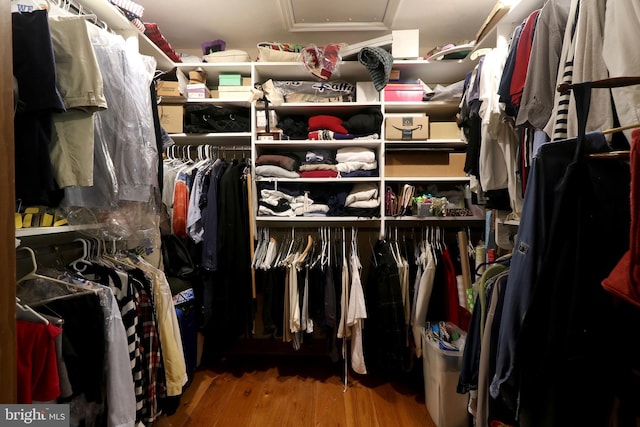 320 Hartswick Ave, State College, PA 16803 - spacious closet with wood finished floors and attic access