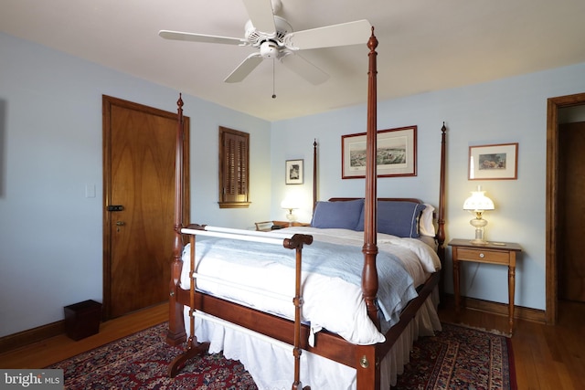 320 Hartswick Ave, State College, PA 16803 - bedroom with wood finished floors and a ceiling fan