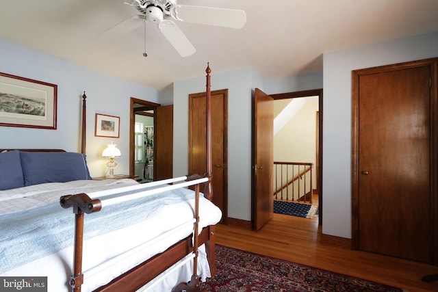 320 Hartswick Ave, State College, PA 16803 - bedroom featuring wood finished floors and a ceiling fan