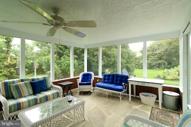 320 Hartswick Ave, State College, PA 16803 - sunroom / solarium with an outdoor living space, ceiling fan, and a jacuzzi