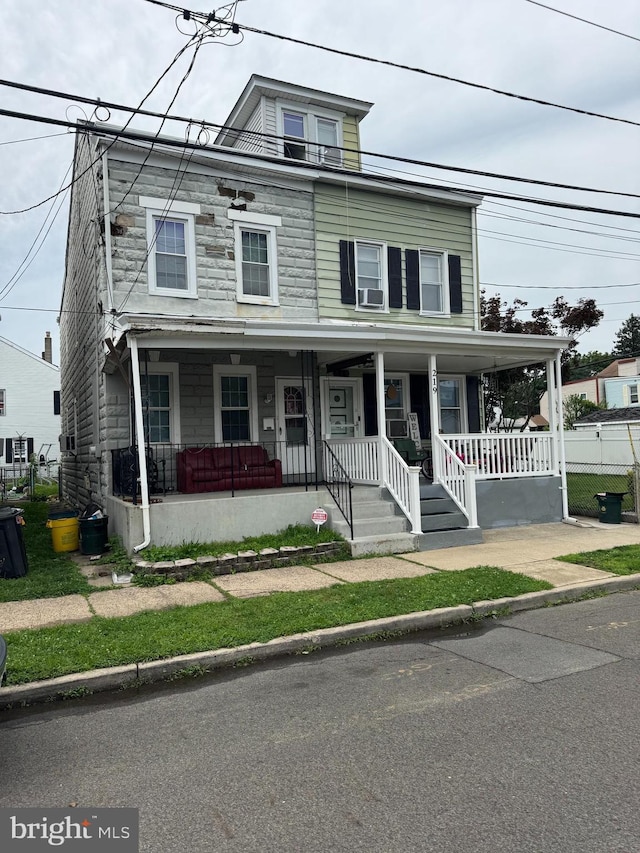221 Buchanan Ave, Hamilton, NJ 08610 - view of front of property with a porch and stone siding