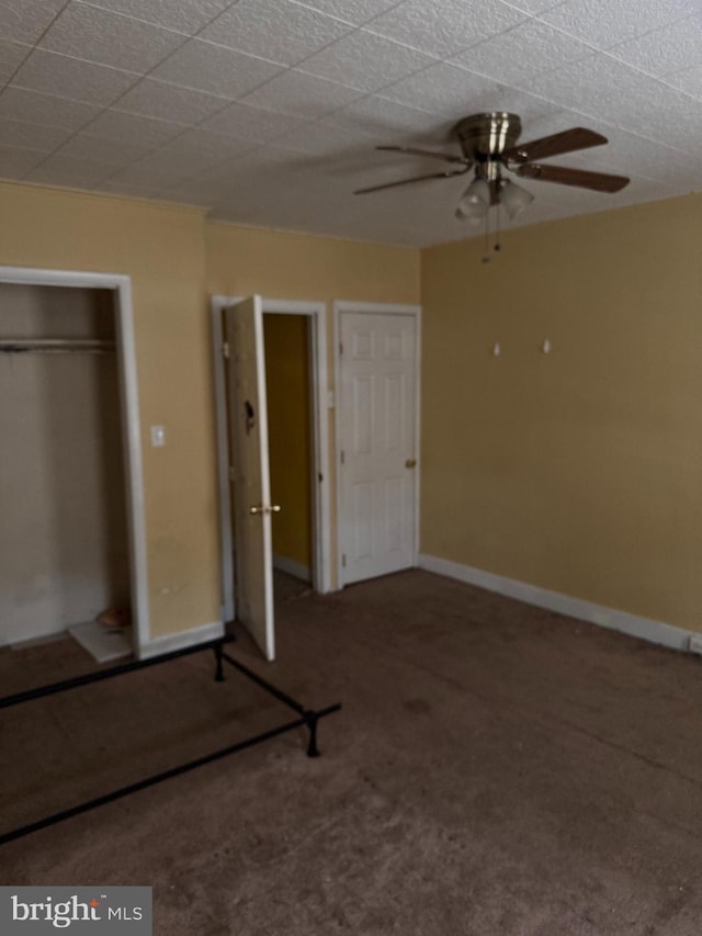 221 Buchanan Ave, Hamilton, NJ 08610 - unfurnished bedroom with carpet flooring, a closet, and ceiling fan