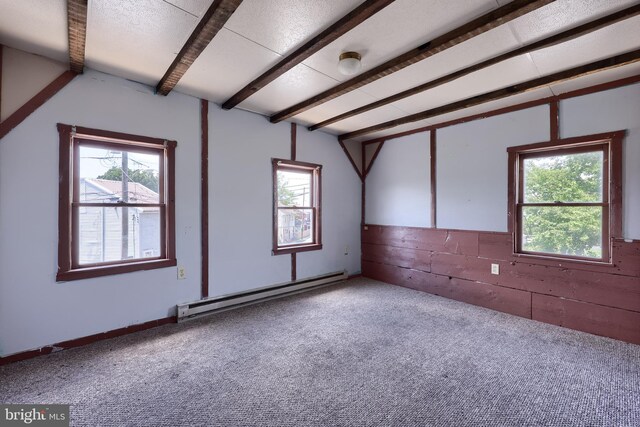 521 Concord Ln, Columbia, PA 17512 - carpeted empty room featuring a baseboard heating unit and beam ceiling