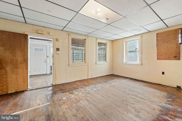 901 Fairview St, Camden, NJ 08104 - unfurnished room featuring hardwood / wood-style floors and a drop ceiling