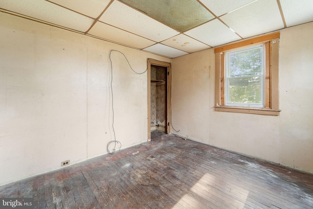 901 Fairview St, Camden, NJ 08104 - empty room with hardwood / wood-style floors and a drop ceiling