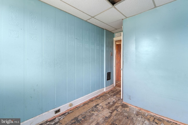 901 Fairview St, Camden, NJ 08104 - unfurnished room with a drop ceiling and hardwood / wood-style floors