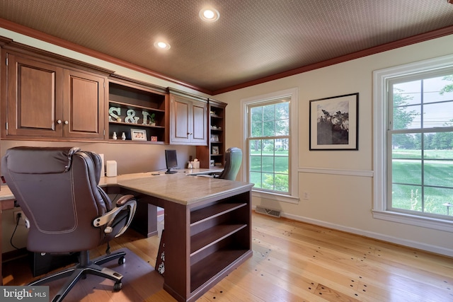 1228 Hunsicker Rd, Lancaster, PA 17601 - office space with ornamental molding, light wood finished floors, and recessed lighting