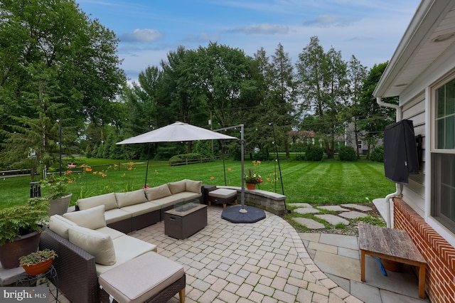 1228 Hunsicker Rd, Lancaster, PA 17601 - view of patio featuring outdoor lounge area and view of wooded area