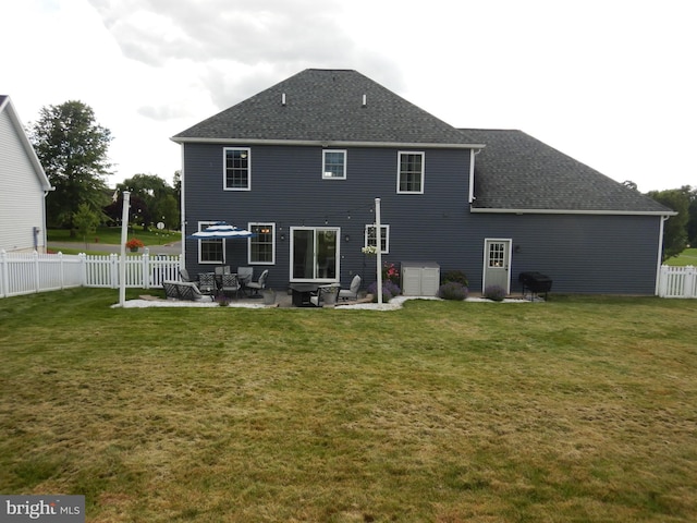 11 Rolling Ridge Dr, Milton, PA 17847 - rear view of property with a patio area, a fenced backyard, and roof with shingles