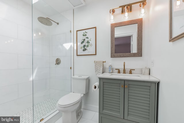 10513 Democracy Ln, Potomac, MD 20854 - full bathroom with a tile shower, vanity, and tile patterned floors