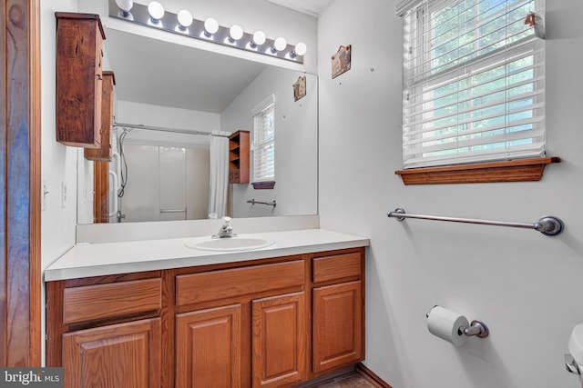414 Riverview Rd, Forked River, NJ 08731 - full bath featuring vanity and curtained shower