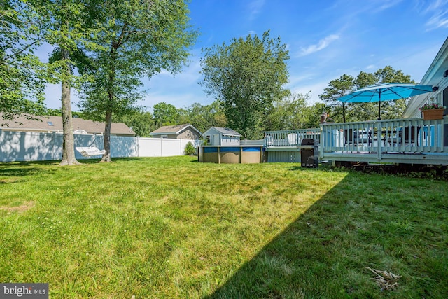 414 Riverview Rd, Forked River, NJ 08731 - view of yard with a wooden deck
