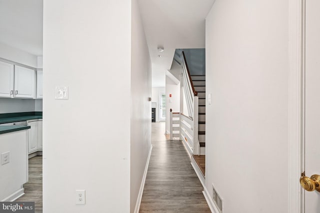 450 Hartford Sq Unit 7, West Chester, PA 19380 - hall featuring stairway and wood finished floors