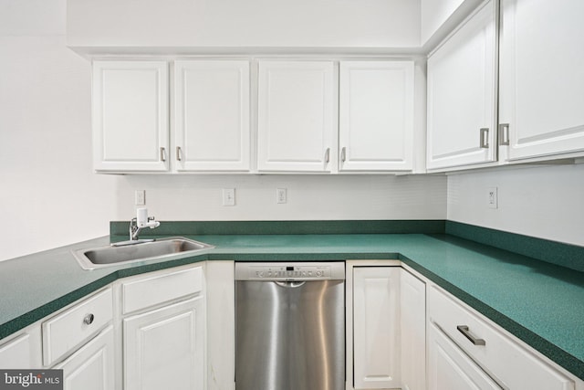 450 Hartford Sq Unit 7, West Chester, PA 19380 - kitchen featuring dishwasher, white cabinetry, and dark countertops