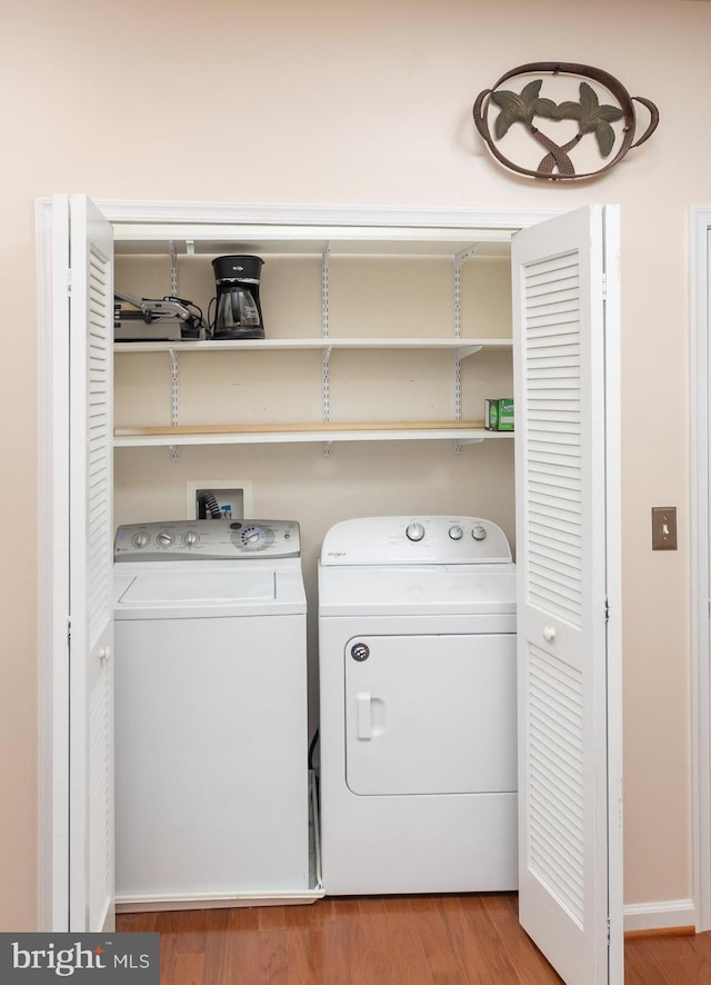 637 Wallingford Rd Unit 202, Bel Air, MD 21014 - laundry area with independent washer and dryer and wood finished floors