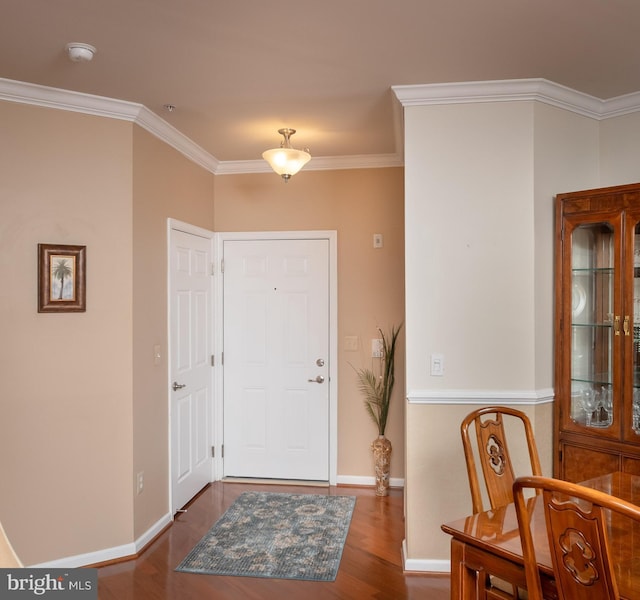 637 Wallingford Rd Unit 202, Bel Air, MD 21014 - foyer entrance featuring dark wood-type flooring and crown molding
