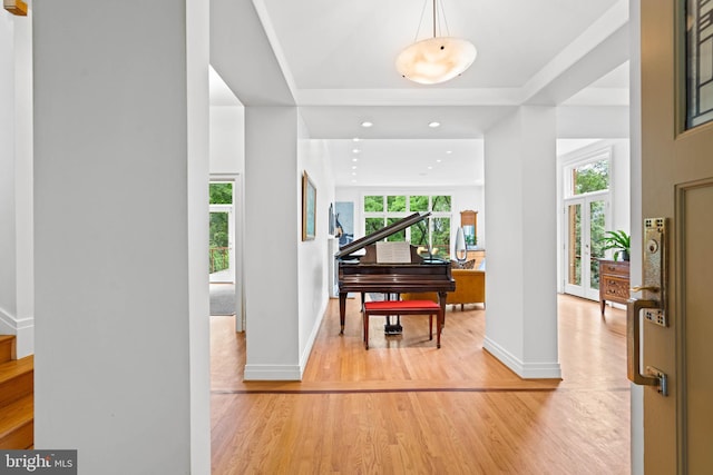 2714 Quebec St NW, Washington, DC 20008 - foyer entrance featuring light wood-type flooring, healthy amount of natural light, stairs, and recessed lighting