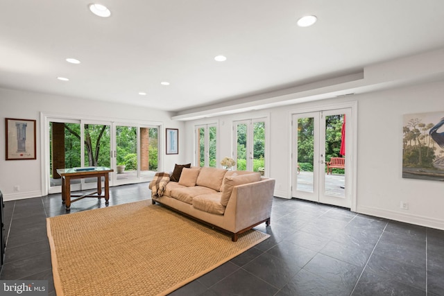 2714 Quebec St NW, Washington, DC 20008 - living room with healthy amount of natural light, recessed lighting, and french doors