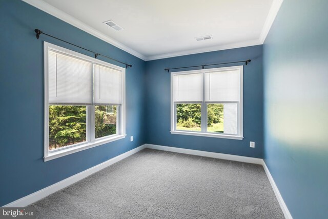 8266 Saint Francis Dr, Severn, MD 21144 - carpeted empty room featuring crown molding