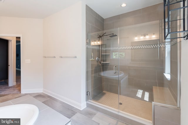 8266 Saint Francis Dr, Severn, MD 21144 - full bath featuring a shower stall and recessed lighting