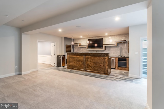 8266 Saint Francis Dr, Severn, MD 21144 - unfurnished living room with light colored carpet and recessed lighting