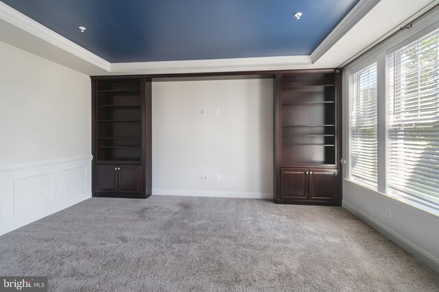 8266 Saint Francis Dr, Severn, MD 21144 - carpeted spare room with a tray ceiling and crown molding