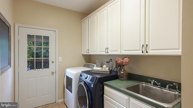 24 Montfort Dr, Belle Mead, NJ 08502 - laundry area featuring cabinet space, washing machine and clothes dryer, and light tile patterned floors