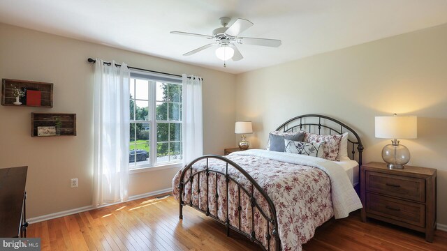 24 Montfort Dr, Belle Mead, NJ 08502 - bedroom with wood-type flooring and ceiling fan