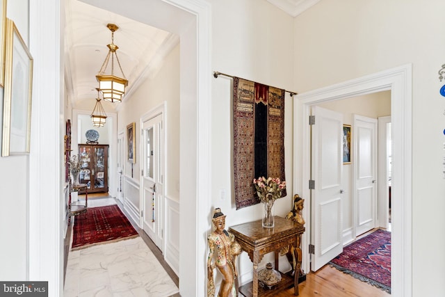 1425 Locust St Unit 33A, Philadelphia, PA 19102 - entryway with crown molding and marble look tile flooring