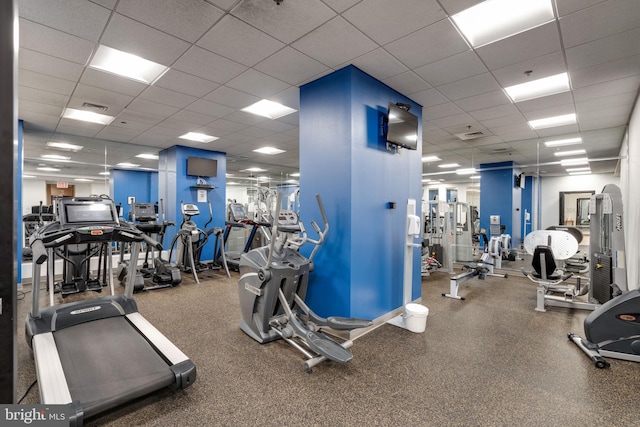 1425 Locust St Unit 33A, Philadelphia, PA 19102 - exercise room featuring a paneled ceiling