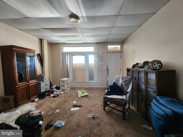 1226 Bloomingdale Rd, Baltimore, MD 21216 - miscellaneous room with a paneled ceiling and carpet