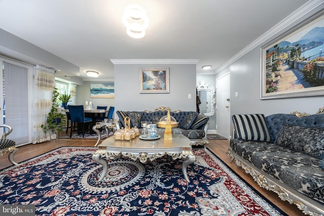 7093 Spring Garden Dr Unit 202, Springfield, VA 22150 - living room with wood finished floors and ornamental molding