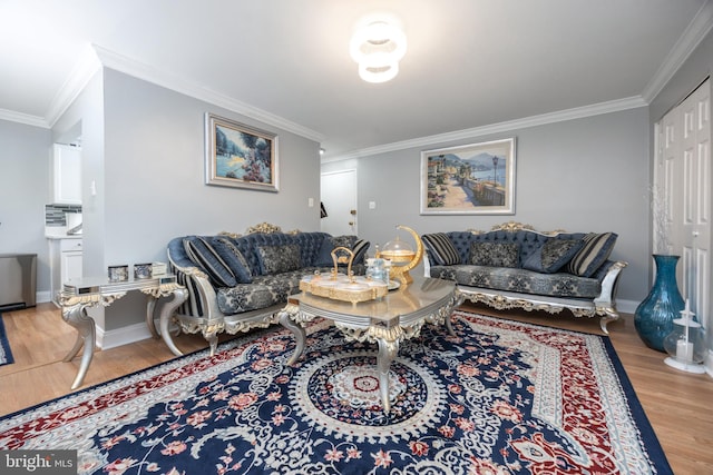 7093 Spring Garden Dr Unit 202, Springfield, VA 22150 - living room with wood finished floors and crown molding