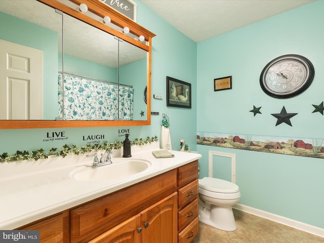117 Amherst Ct, Stephens City, VA 22655 - bathroom featuring vanity, a textured ceiling, and a shower with curtain