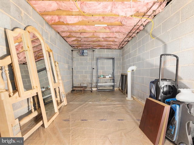 117 Amherst Ct, Stephens City, VA 22655 - unfinished basement featuring concrete block wall