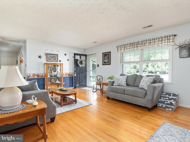 117 Amherst Ct, Stephens City, VA 22655 - living room with light wood-style flooring and a textured ceiling