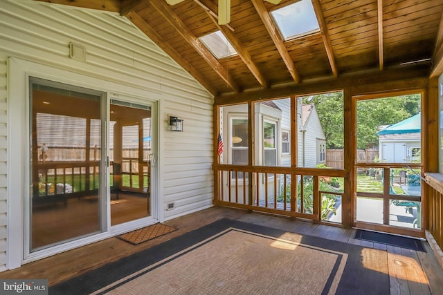 20304 Watkins Meadow Dr, Germantown, MD 20876 - unfurnished sunroom featuring a skylight