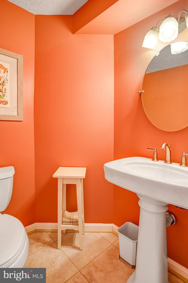 20304 Watkins Meadow Dr, Germantown, MD 20876 - bathroom with tile patterned floors and a textured ceiling