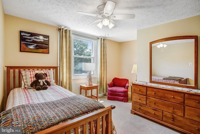 20304 Watkins Meadow Dr, Germantown, MD 20876 - bedroom with carpet flooring, a textured ceiling, and ceiling fan