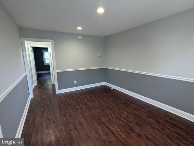 1625 Spruce, Baltimore City, MD 21226 - spare room featuring dark wood finished floors and recessed lighting