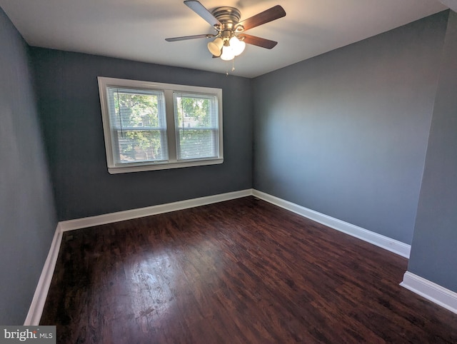 1625 Spruce, Baltimore City, MD 21226 - empty room with dark wood-style floors and ceiling fan