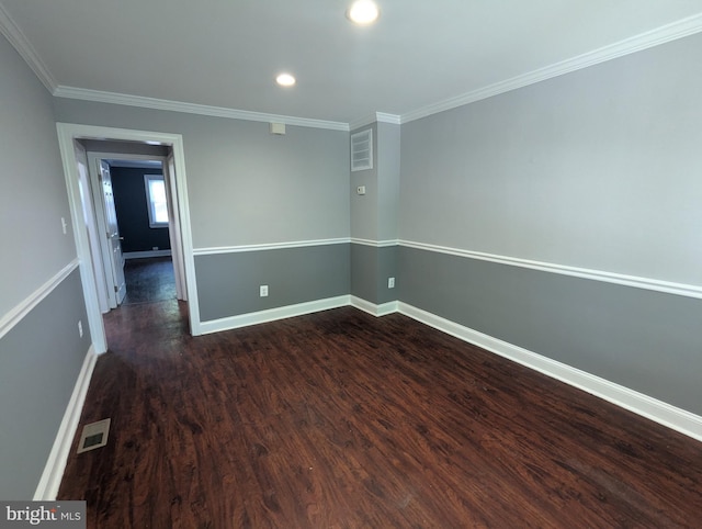 1625 Spruce, Baltimore City, MD 21226 - unfurnished room featuring crown molding, dark wood-style floors, and recessed lighting