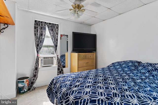 121 Spruce St, Carlisle, PA 17013 - bedroom with a paneled ceiling, cooling unit, and ceiling fan