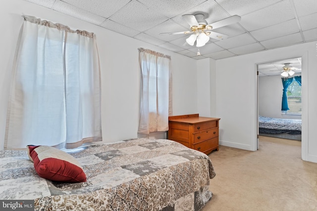 121 Spruce St, Carlisle, PA 17013 - bedroom with a paneled ceiling, light carpet, and a ceiling fan
