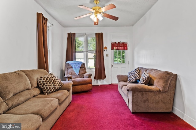121 Spruce St, Carlisle, PA 17013 - living room featuring carpet flooring and ceiling fan